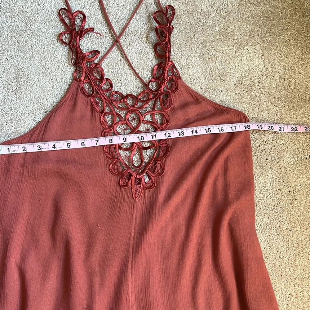 Free People Rust Red High-Low Maxi Dress
